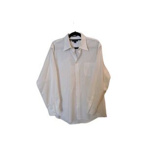 Lands’ End Men’s White Dress Shirt 17-36 Tall No Iron Long Sleeve Button Up